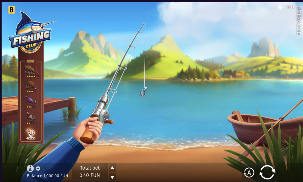 Fishing Club 2 demo mode gameplay screen
