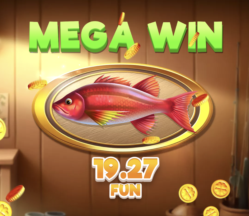 Fishing Club 2 mega win celebration screen